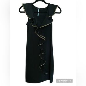 Audrey 3+1 black ruffle dress size small